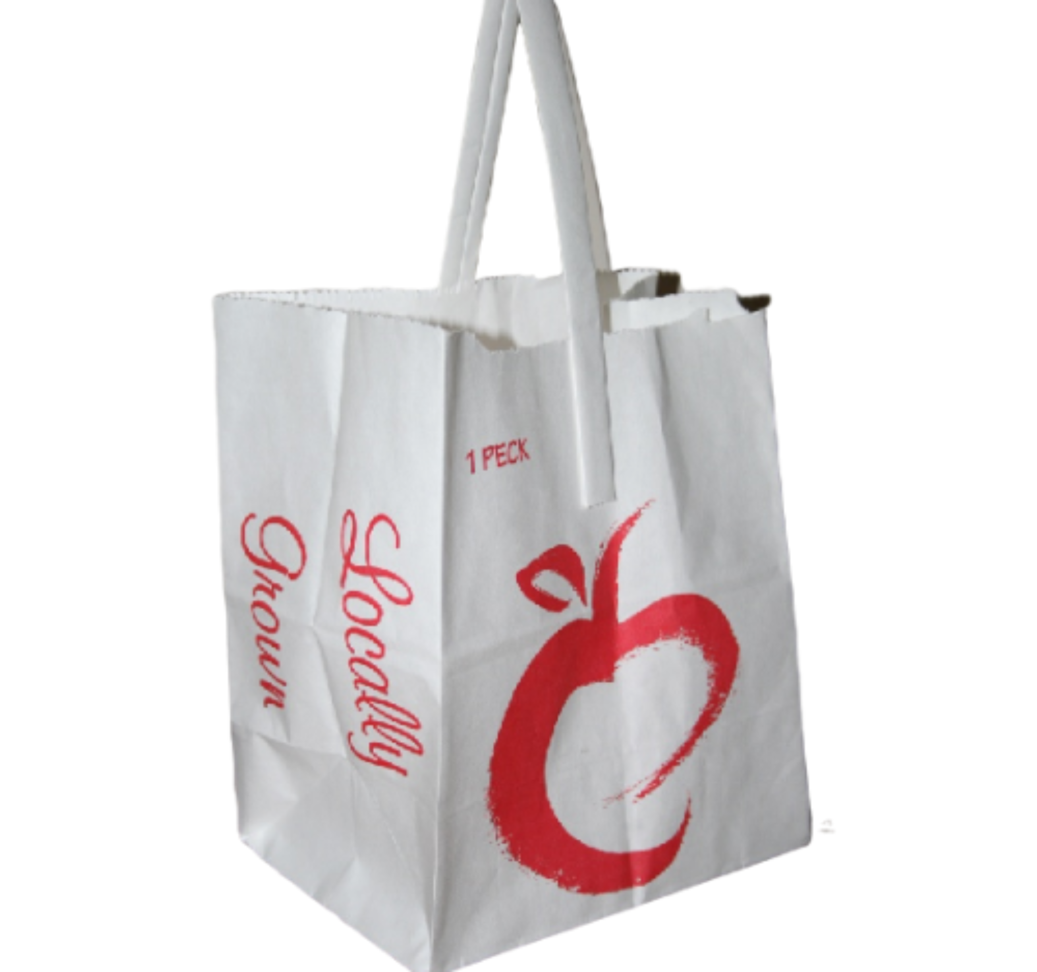 1/2 Peck White Paper Apple Tote Bag